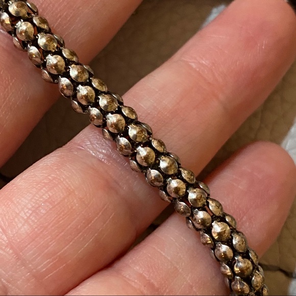 Silver Snake Link chain Layering Bracelet 7-8" - Picture 3 of 6